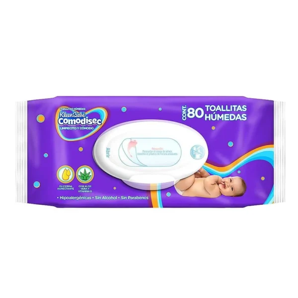 TOALLITAS HUMEDAS KLEEN BEBE COMODISEC 80PZ