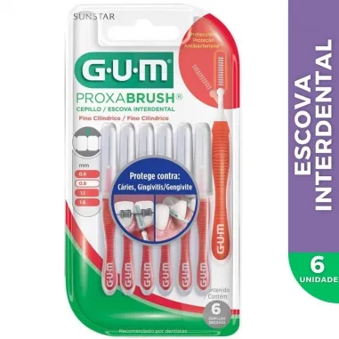 CEPILLO/ESCOVA INTERDENTAL GUM PROXABRUSH 0.6/0.8/1.1/1.6 6PZAS