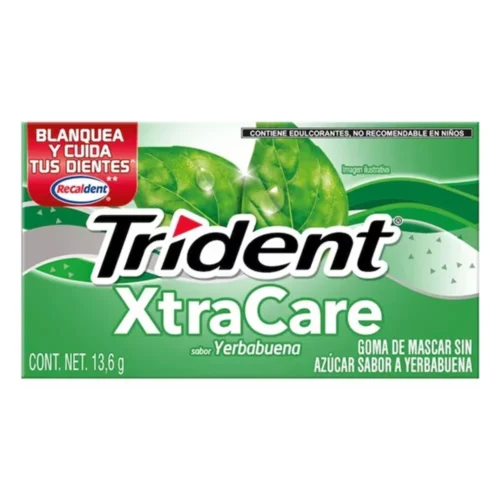 CHICLE TRIDENT XTRACARE HIERBABUENA 16G
