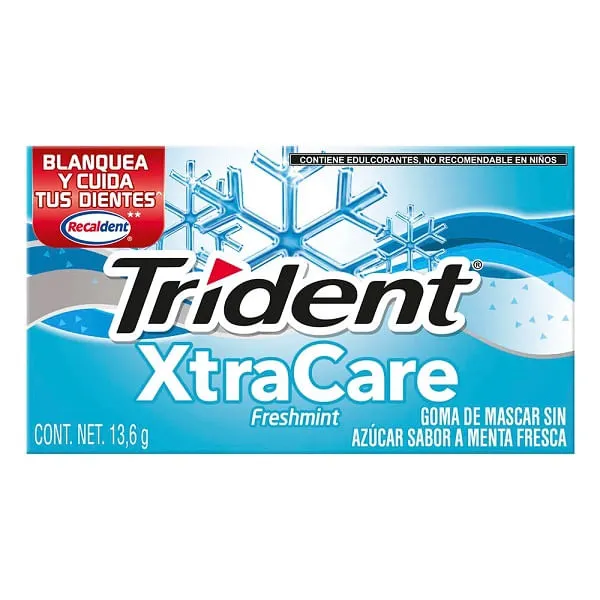 CHICLE TRIDENT XTRACARE FRESHMINT 16G
