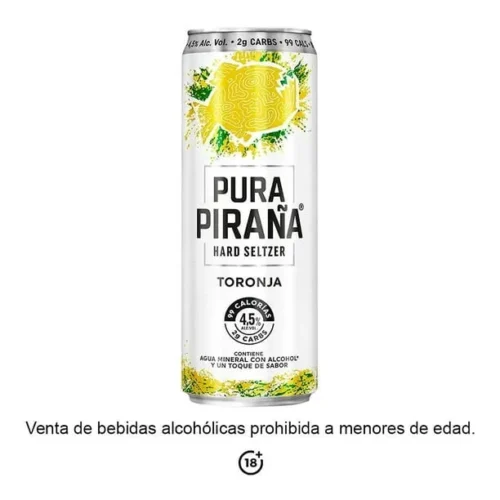 HARD SELTZER PURA PIRAÑA TORONJA 355ML