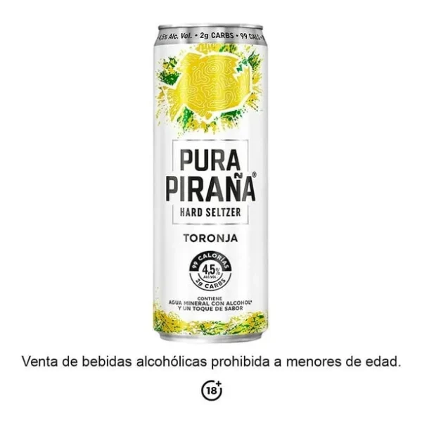 HARD SELTZER PURA PIRAÑA TORONJA 355ML