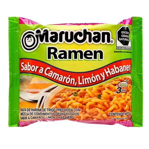 SOPA RAMEN MARUCHAN CAMARON  LIMON Y HABANERO 85G