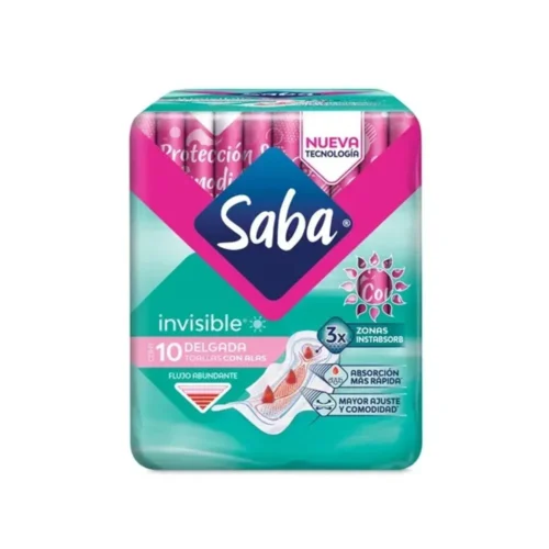 SABA INVISIBLE BUENOS DIAS CON ALAS 10PZ TOALLAS SANITARIAS