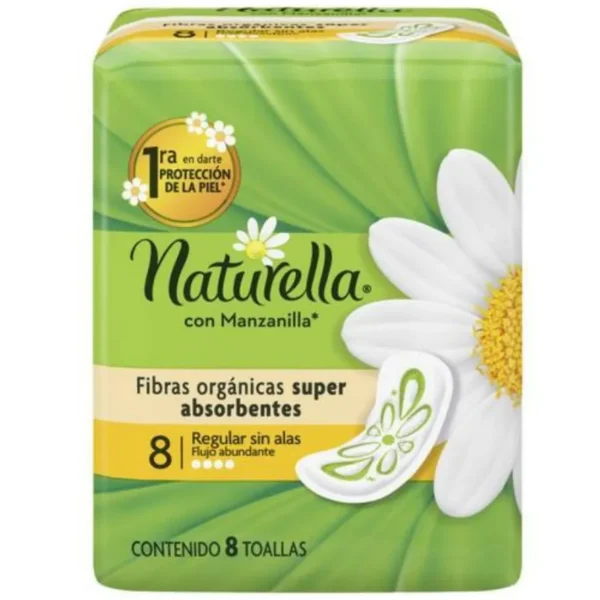 NATURELLA CON MANZANILLA 8 PZ TOALLAS SANITARIAS