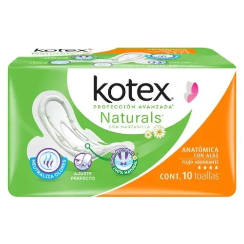 KOTEX NATURALS 10PZ TOALLAS SANITARIAS