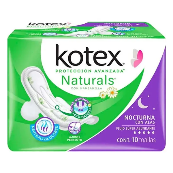 KOTEX NATURALS 10PZ TOALLAS SANITARIAS