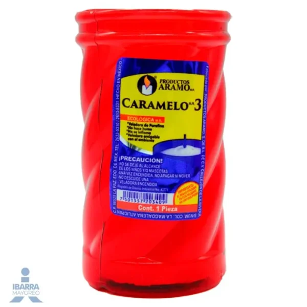 VELADORA ECOLOGICA #3 CARAMELITO