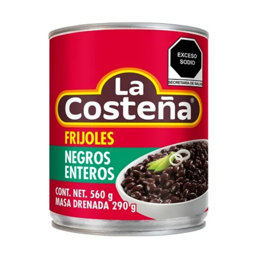 FRIJOLES NEGROS ENTEROS 560ML LA COSTEÑA